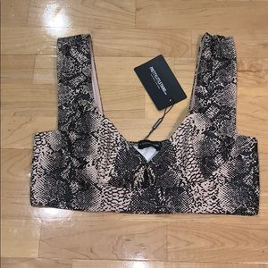 Prettylittlethings snake skin bralette